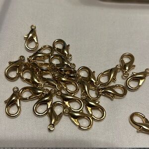 Brass-Nickel Free Lobster Claw Clasp Gold Colored For Jewelry 25 Count New
